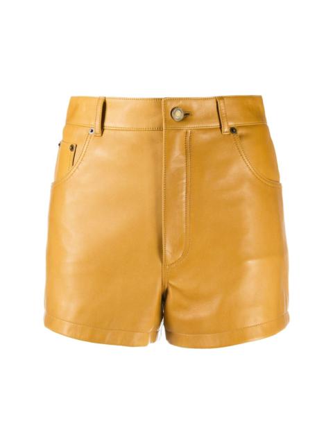 SAINT LAURENT lambskin leather shorts