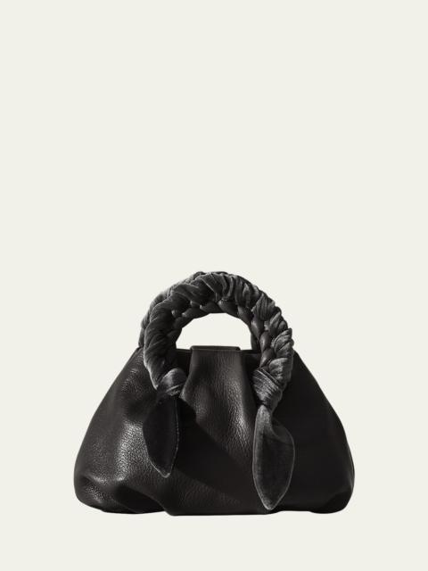 HEREU Bombon Velvet Foulard Leather Crossbody Bag