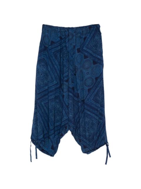 Yohji Yamamoto tie-fastening trousers