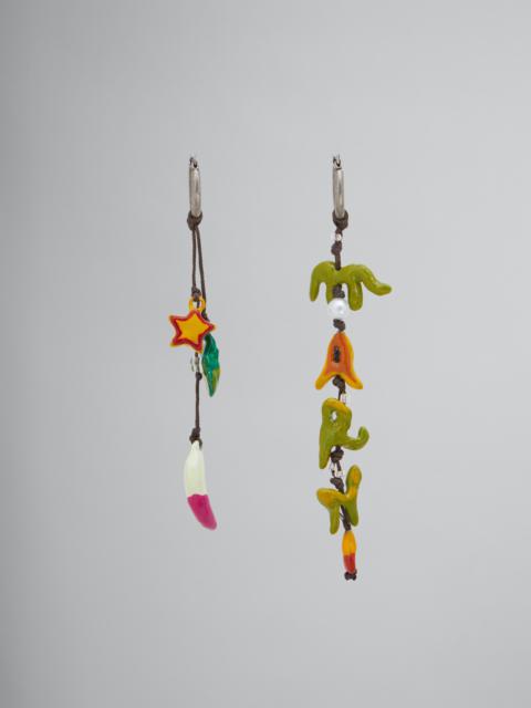 MARNI X NO VACANCY INN - EARRINGS WITH GREEN RED AND YELLOW PENDANTS