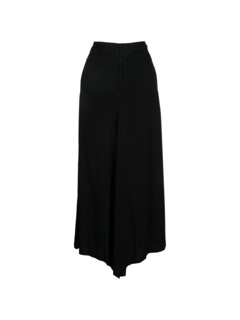 pleat-detailing zip-fastening cropped trousers