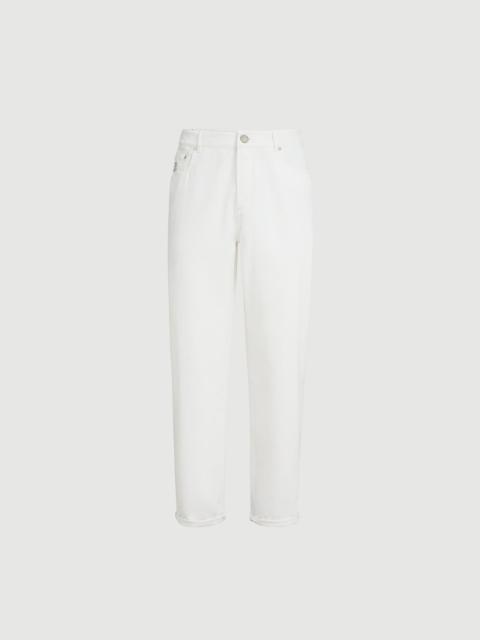 Brunello Cucinelli Garment-dyed five-pocket trousers in twisted cotton gabardine