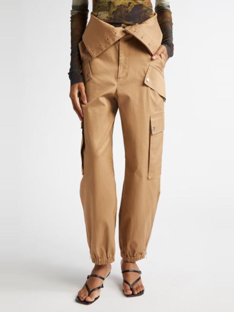 Monse MONSE Double Waistband Zip Hem Twill Cargo Joggers in Beige at Nordstrom