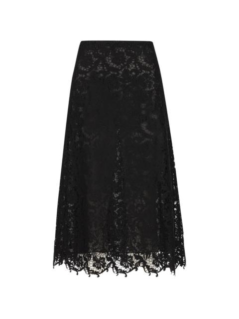 FENDI black macramé lace skirt