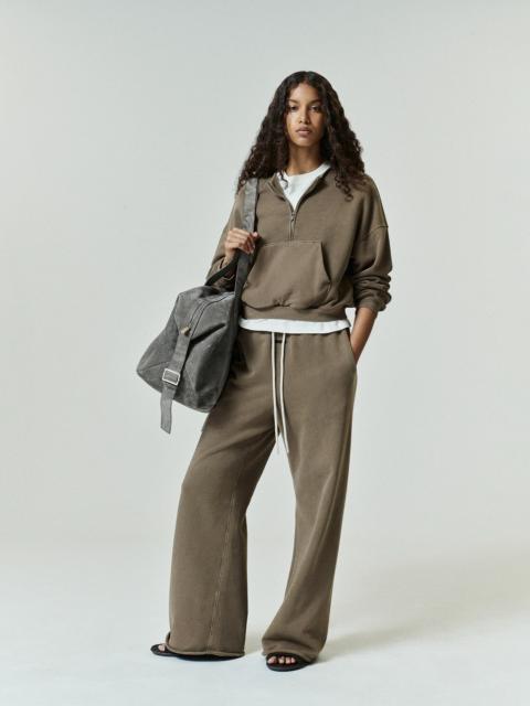 ESSENTIALS Womens French Terry Relaxed Half Zip