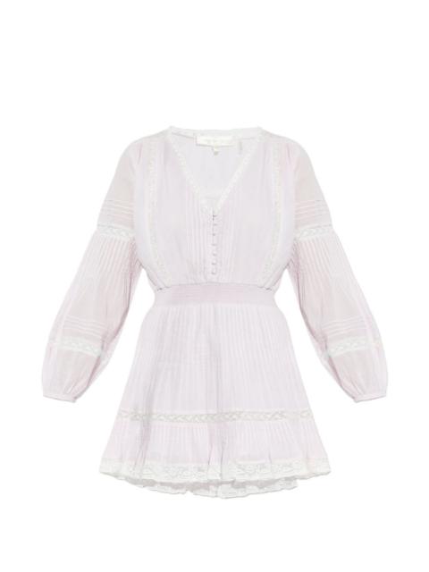 LoveShackFancy Winfrey lace-detail pleated mini dress