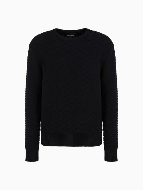 GIORGIO ARMANI Jacquard virgin-wool blend crew-neck jumper