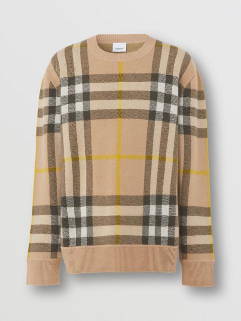 Check Cashmere Jacquard Sweater