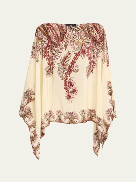 Etro Printed Silk Poncho