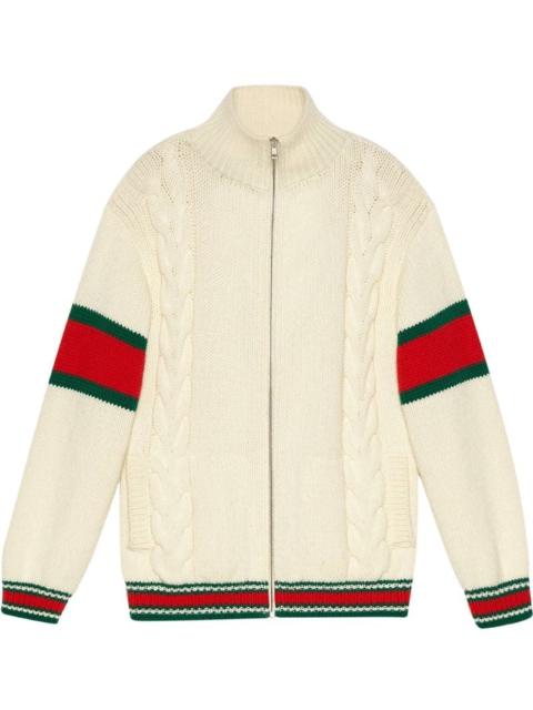 GUCCI cable-knit bomber jacket
