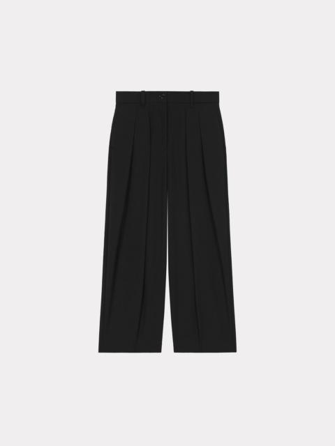 Pleated pure wool trousers