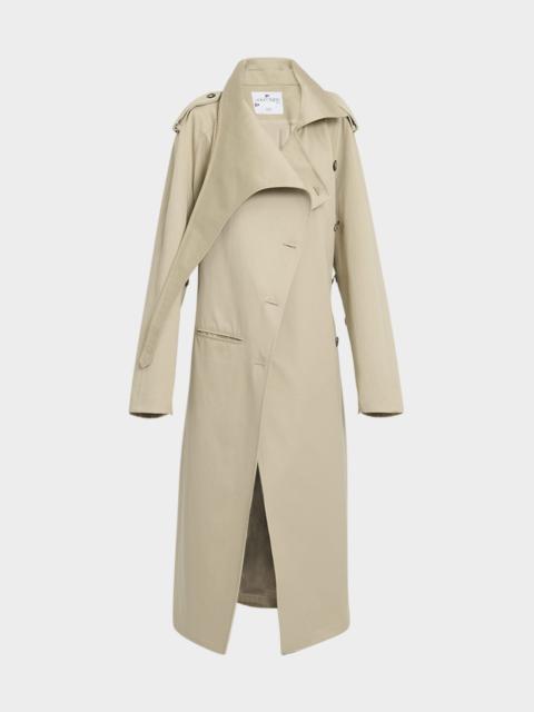 Oblique Cotton Trench Coat