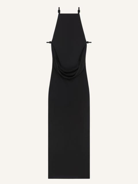 courrèges DRAPED CREPE LONG DRESS