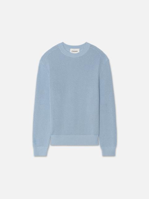 FRAME Cotton Blend Sweater in Light Blue