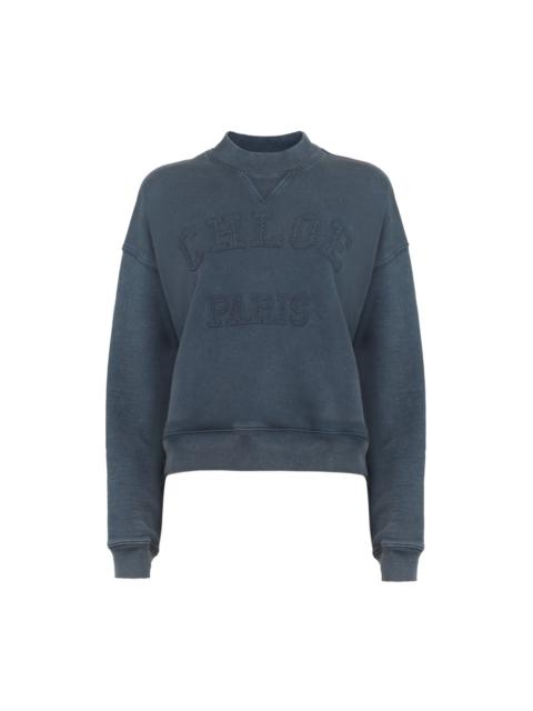 Chloé SHORT LOGO SWEATSHIRT IN COTTON FLEECE