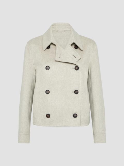 Brunello Cucinelli Women's Hand-Crafted Cropped Pea Coat - Grey