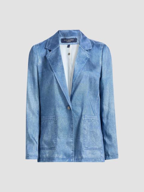 KOBI HALPERIN Women's Veronica Denim-Printed Satin Blazer - Light Indigo