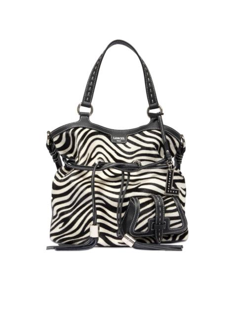 LANCEL Premier Flirt zebra-print bucket bag