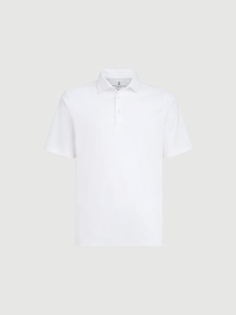 Brunello Cucinelli Cotton jersey polo with shirt-style collar