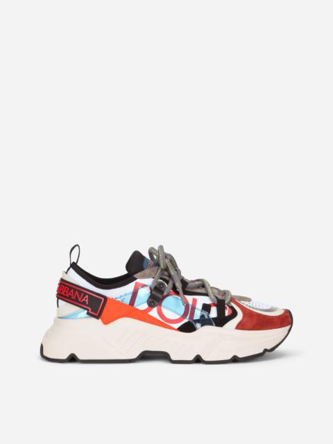Dolce & Gabbana Stretch mesh Daymaster sneakers with multi-color details and double laces