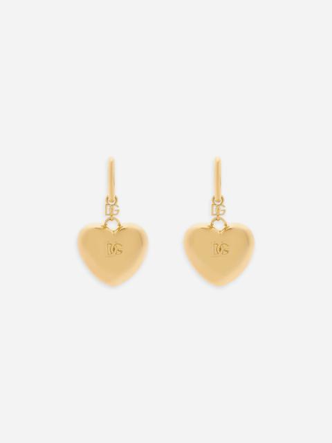 Dolce & Gabbana Heart drop earrings with DG logo
