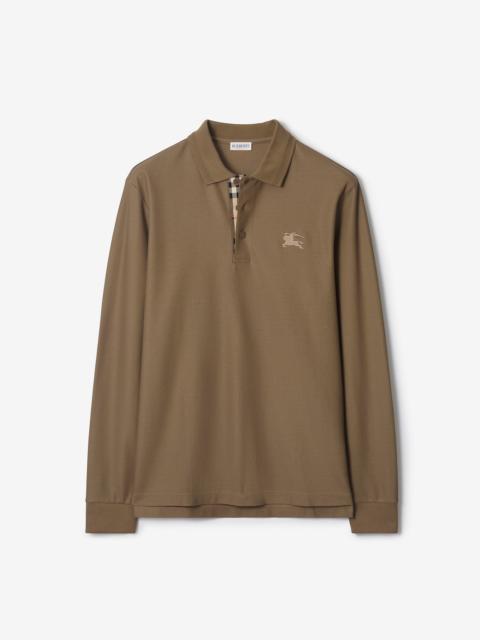 Long-sleeve Cotton Polo Shirt