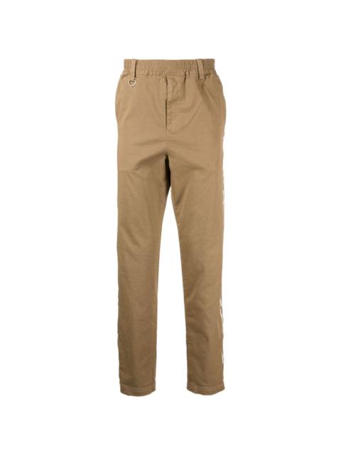 zip-detail straight-leg trousers