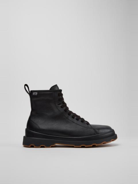 CAMPER Brutus+ Black Leather Ankle Boots for Men.