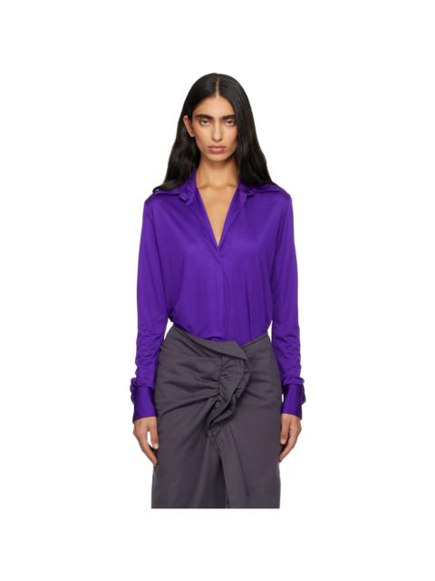 Dries Van Noten Purple Satin Shirt