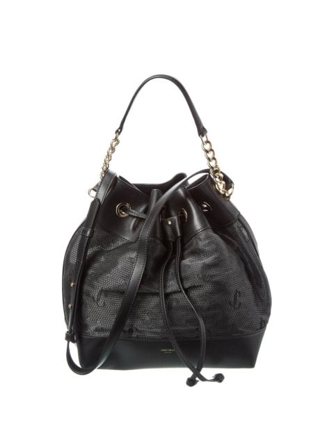JIMMY CHOO Jimmy Choo Juno Mesh & Leather Bucket Bag