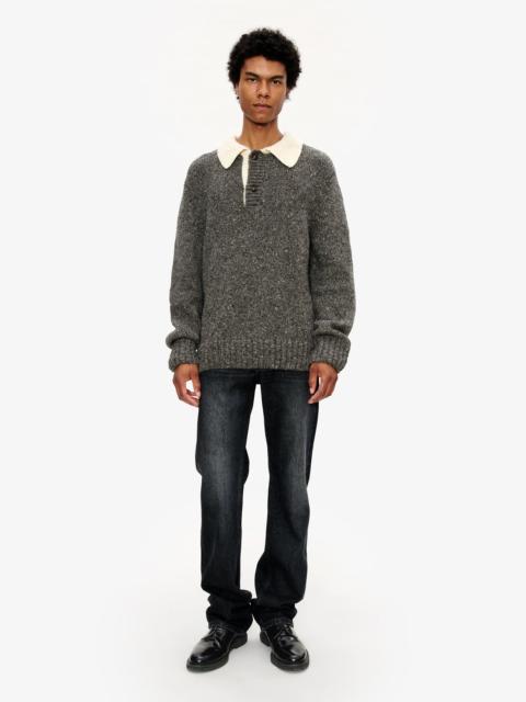 A.P.C. SWEATER WITH CONTRASTING POLO SHIRT COLLAR