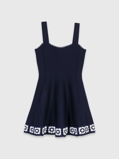 maje Dress with crochet panels