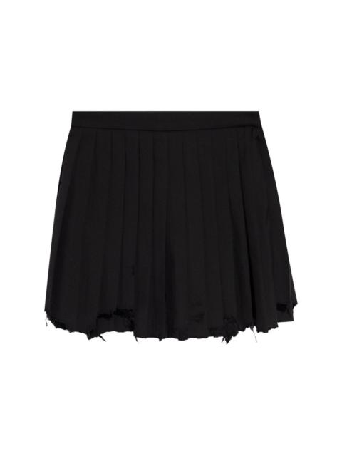 high-waisted pleated mini skirt