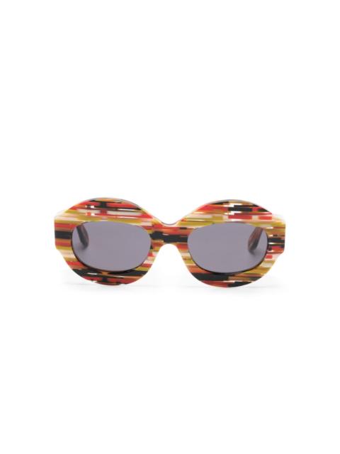 Marni Spacey Stripey oval-frame sunglasses