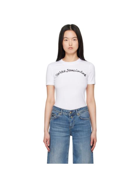 VERSACE JEANS COUTURE White Screen-Printed T-shirt