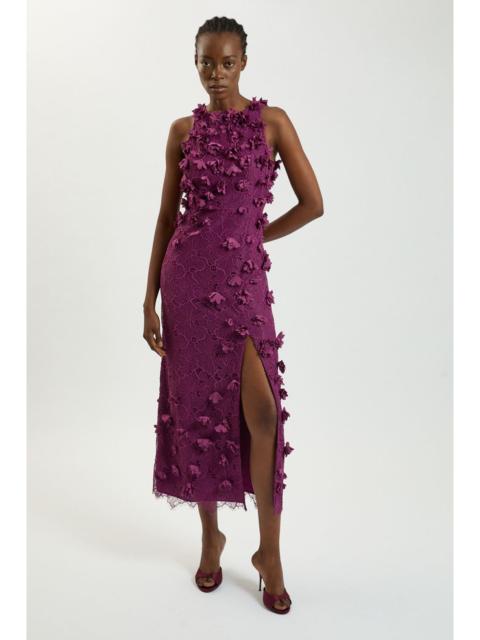 KAREN MILLEN Petite Petal Applique Lace Woven Midi Dress