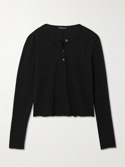 JAMES PERSE Slub Cotton-jersey Henley Top