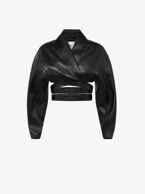 LEATHER CROSS-OVER JACKET