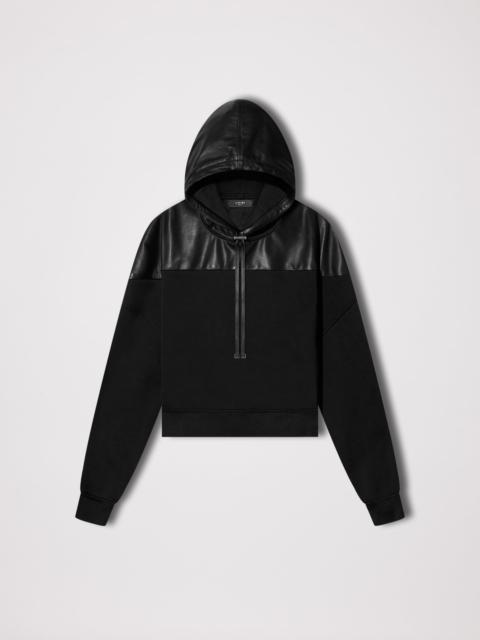 AMIRI LEATHER HYBRID HOODIE