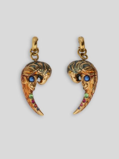 Etro EARRINGS WITH PAISLEY PARROT AND CRYSTALS