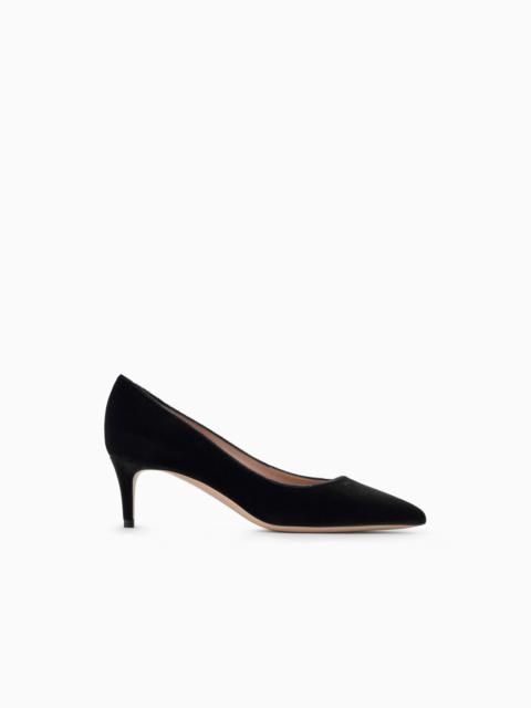 GIORGIO ARMANI Velvety leather court shoes with asymmetric top line