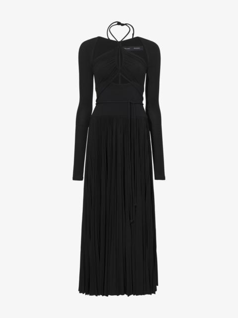 Pleated Matte Jersey Halter Dress