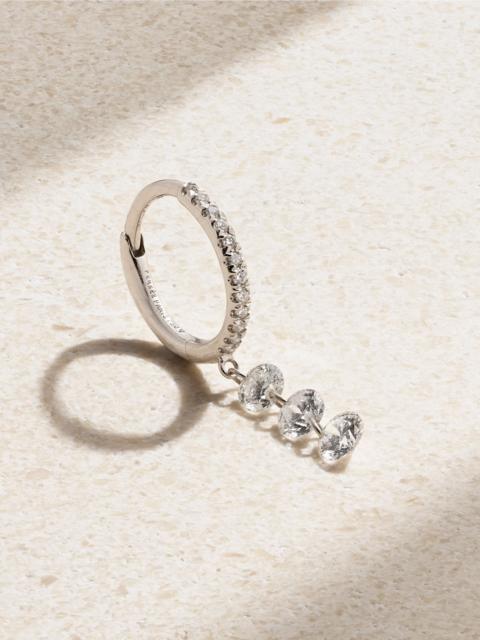 PERSÉE 18-karat white gold diamond single hoop earring Gold