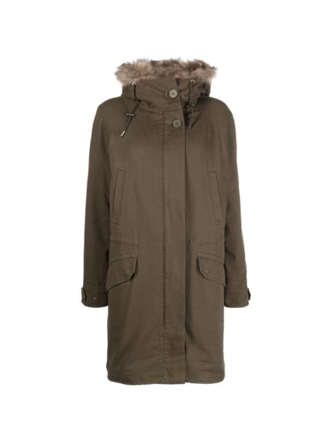 shearling-trim hooded parka