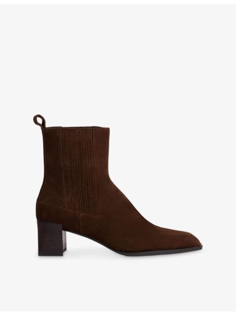 Sandro Metal-Toe Suede Ankle Boots