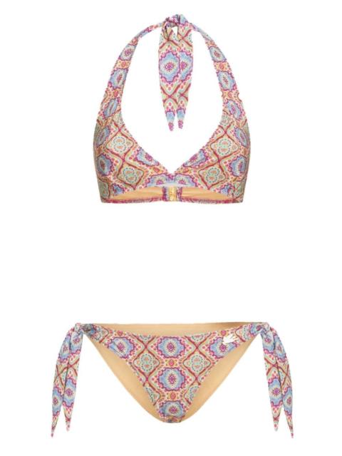 Etro monogram-print halterneck bikini