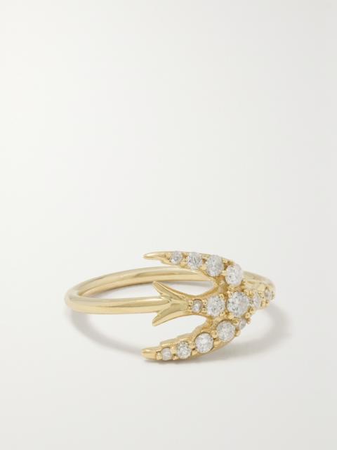 JACQUIE AICHE Swallow 14-karat Gold Diamond Ring