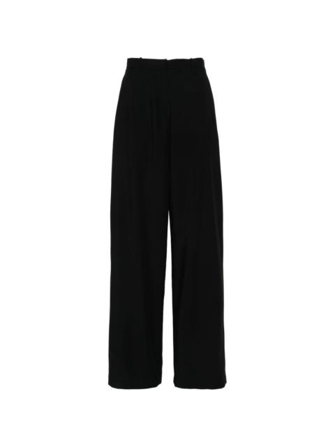 wide-leg wool trousers