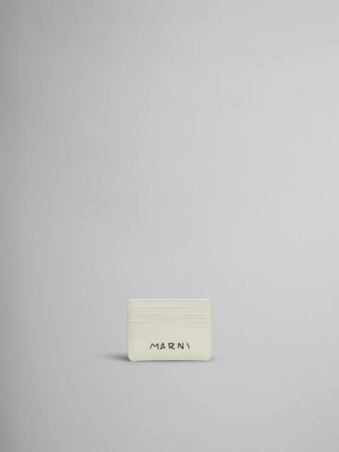 Marni WHITE LEATHER CARDHOLDER WITH MARNI MENDING