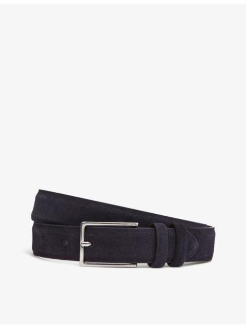 REISS Dante adjustable-buckle suede-leather belt